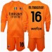 Maillot de foot AC Milan Mike Maignan #16 Gardien Extérieur vêtements enfant 2024-25 Manches Longues (+ pantalon court)